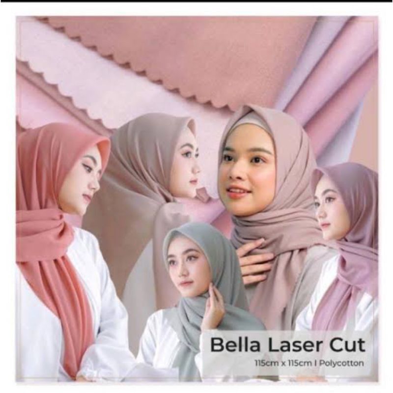 JILBAB MURAH Bella square LC by Puspita hijab warna sekolah putih hitam navy cokpram