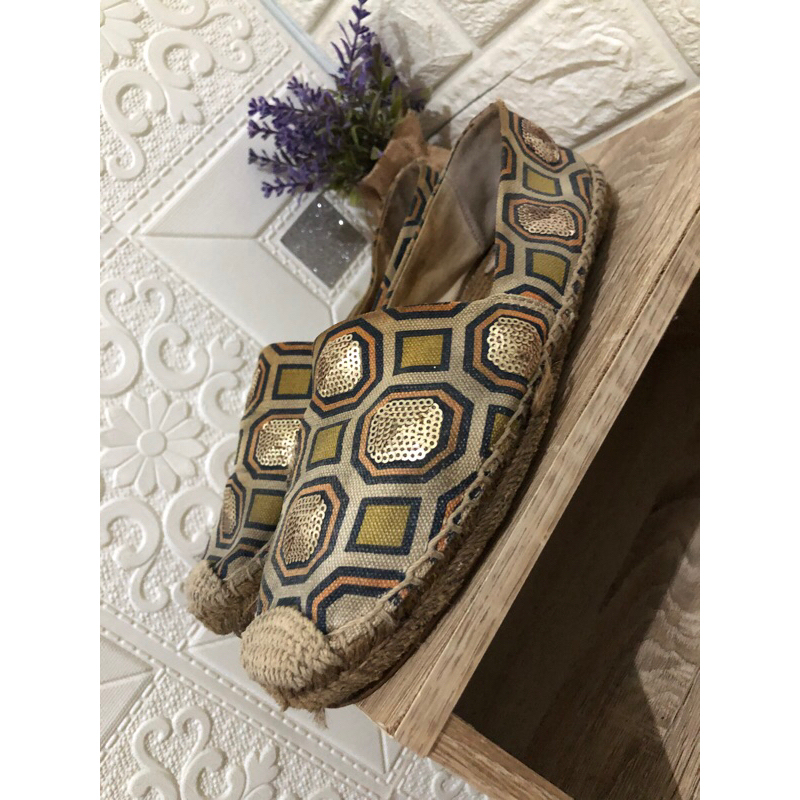 Preloved sepatu branded original tory burch TB flat shoes sepatu tanpa hak sepatu ukuran 38