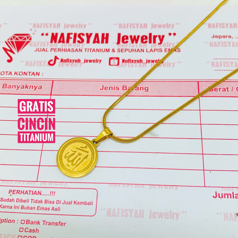 KALUNG TITANIUM + LIONTIN LAFADZ ALLAH BULAT