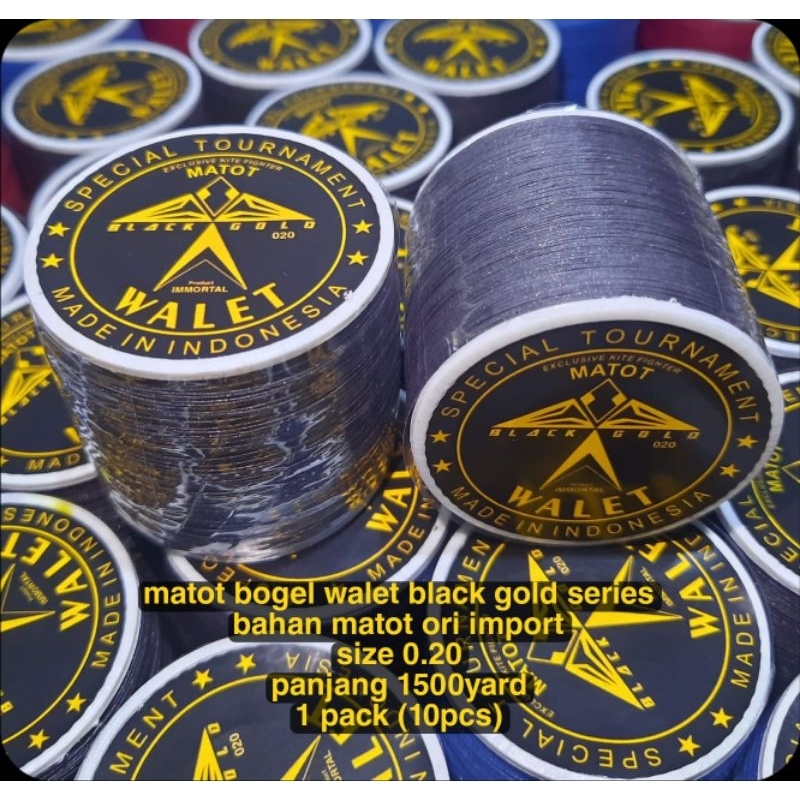 grosir / benang gelasan matot bogel cap walet black gold series 020 1 pack (10pcs)