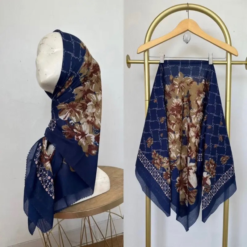 Hijab segi empat Voal motif Bunga HL Cantik Terlaris Jilbab Voal Motif Premium