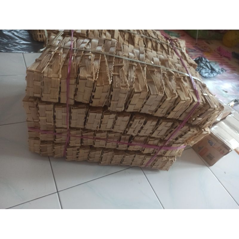 reyeng wadah ikan dari bambu ukuran 19x7 isi 100pcs