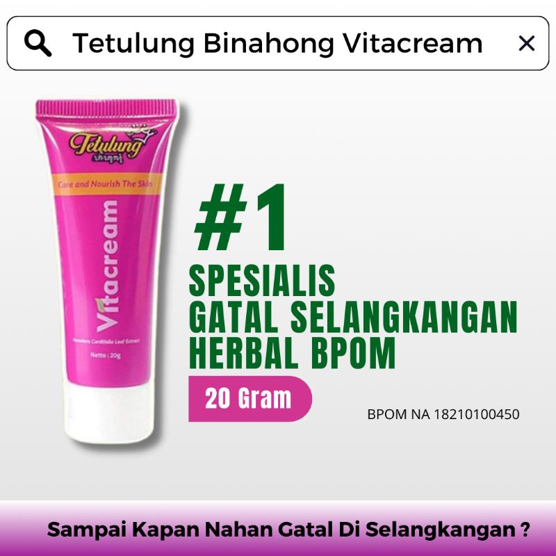 Salep Binahong Vitacream Obat Gatal Selangkangan Ampuh - Vita Cream Binahong Salep Gatel Kulit Selan