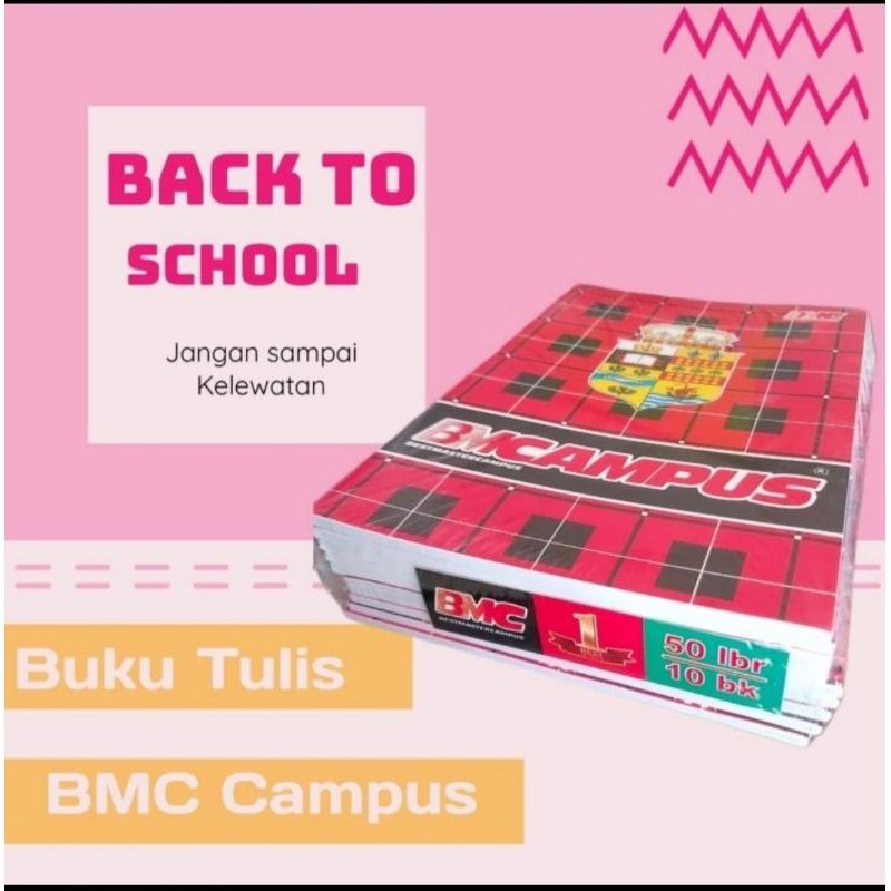 

Buku Tulis Campus BMC Isi 50 Lembar (1 Pack/10 Buku)