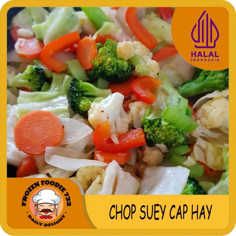 

Chop Suey Cap Hay / Capcay 500gram / Sayuran Beku / Wortel Kembang Kol Brokoli Beku / Sayuran Capcai Frozen / Kembang Kol Frozen / Brokoli Frozen / Sayuran Cap cay Beku 1/2 kg