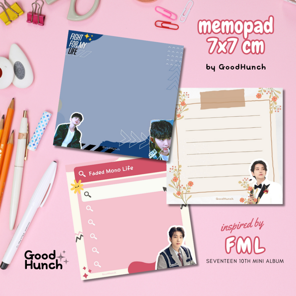 

Memopad SEVENTEEN FML 7x7cm K-Pop Stuff Handmade
