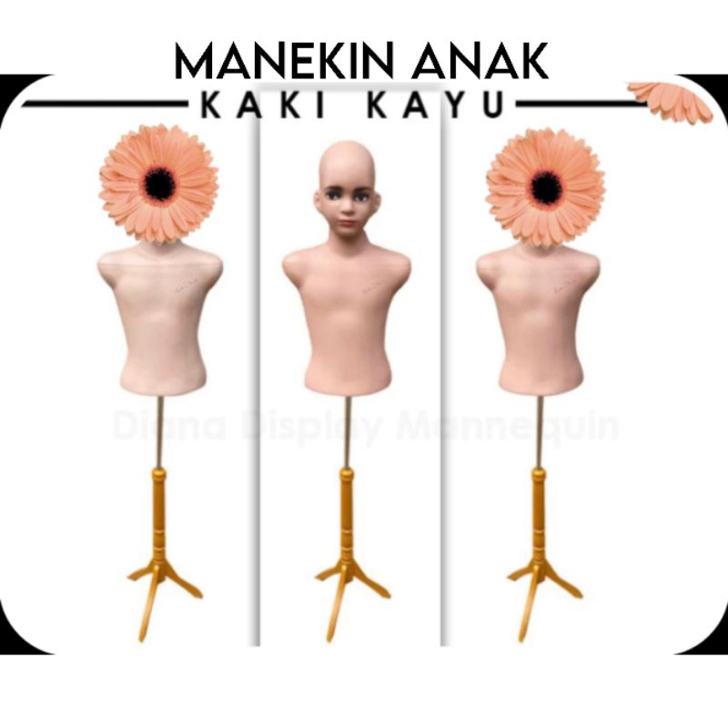 Manekin anak kaki kayu (Kepala gundul)