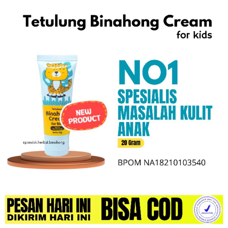 Penghilang Panu Bintik Putih Pada Anak dan Balita Tetulung Binahong Cream For Kids Penghilang Panu B
