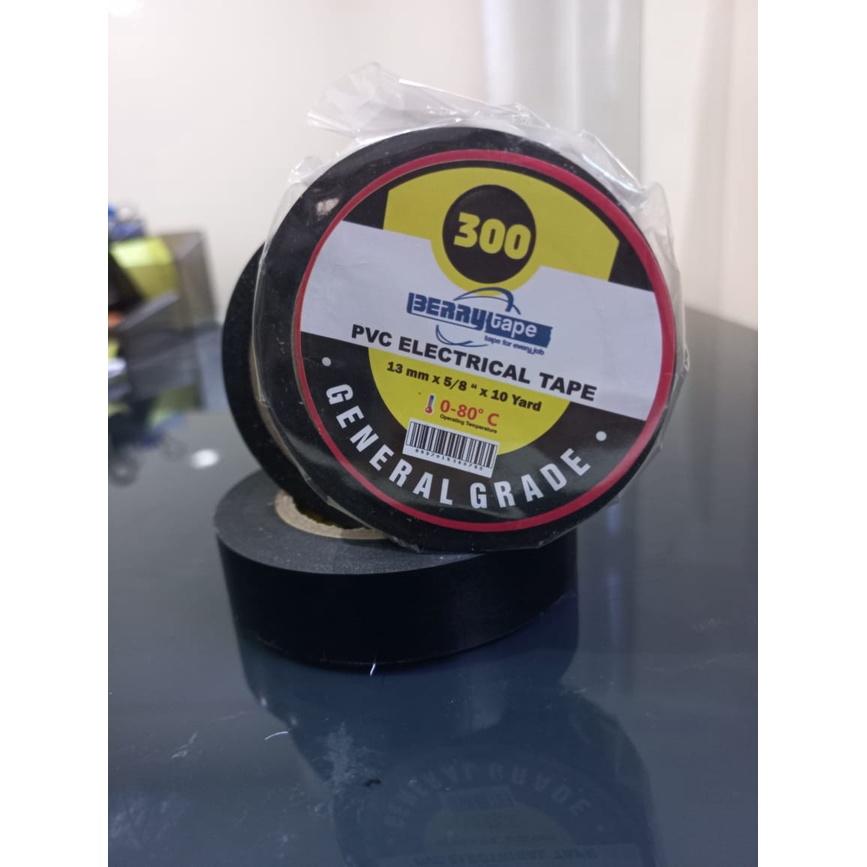 (ISI 10PCS) BERRY PVC SOLASI HITAM TEBAL