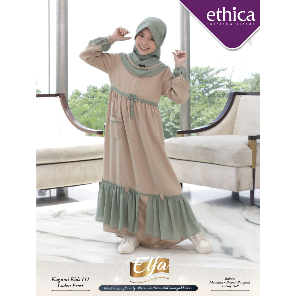 READY SIAP KIRIM | HB - KAGUMI KIDS 111 LODEN FROST BY ETHICA ORIGINAL 2022 TERLARIS | SET GAMIS ANA