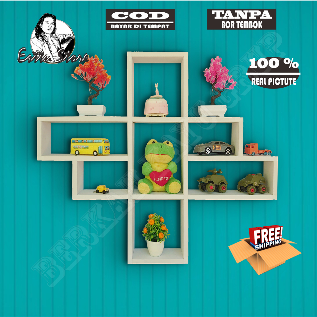 RAK DINDING MINIMALIS BAHAN KAYU - Hiasan Dinding, Rak dinding, Dekorasi kamar, Rumah Minimalis