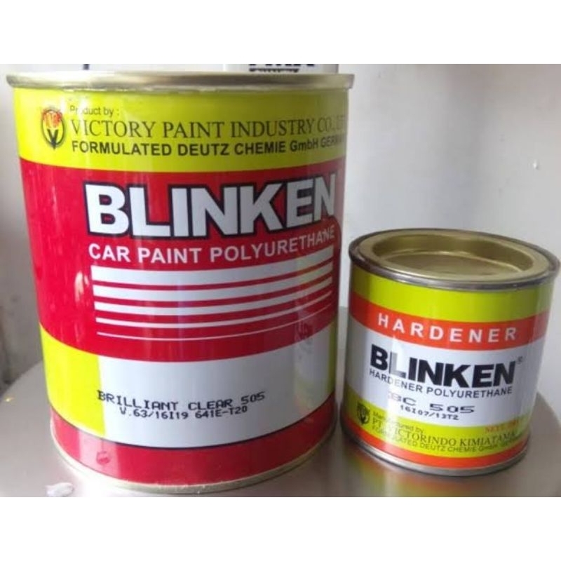 CLEAR VERNIS BLINKEN BRILLIANT CLEAR COAT 505 dan HARDENER 1LT  CLEAR GLOSS PU