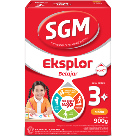 

SUSU SGM EKSPLOR 3+ MADU 900gr