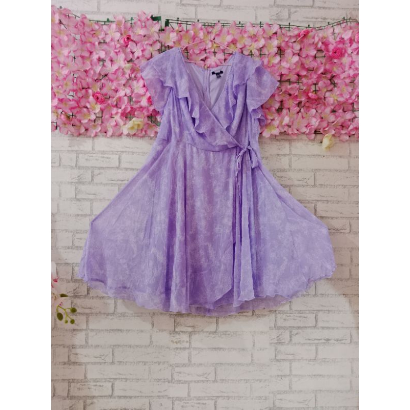dress lilac big size branded original/dress pesta/dress rumbai big size
