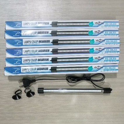 LAMPU LED T4 CELUP AQUARIUM 50CM , 60 CM PUTIH BIRU