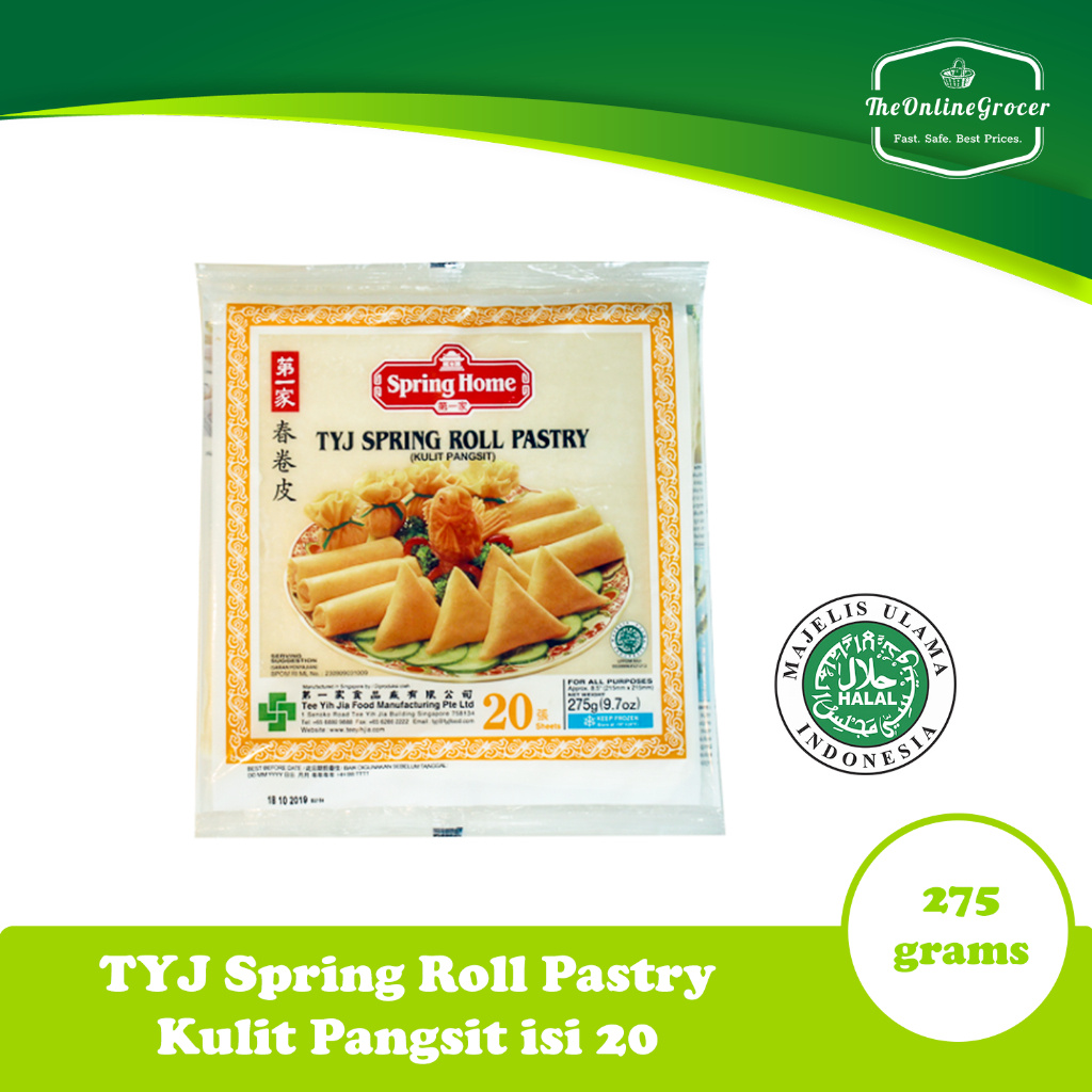 

TYJ Spring Roll Pastry 8,5 Inch 275 Gr – Kulit Pangsit/Lumpia isi 20