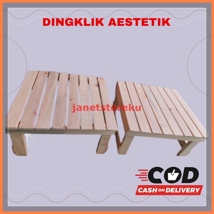 Meja lesehan kotak / meja angkringan / Kursi kayu kotak pendek lebar / meja kotak kayu pendek / kurs