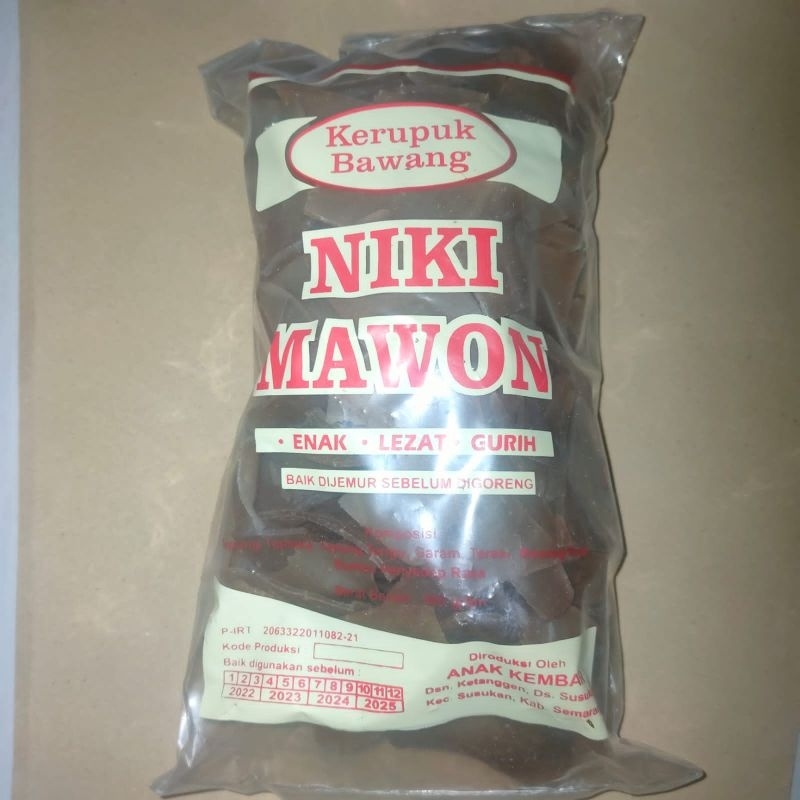 

Kerupuk bawang Niki Mawon 500 gram