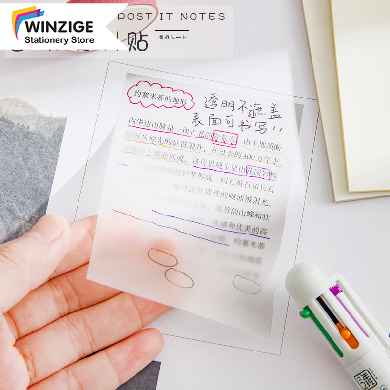 

Winzige sticky notes transparan aesthetic 50 lembar sticky note kertas sticky memo pad alat tulis stationery korea perintilan sekolah lucu stick note
