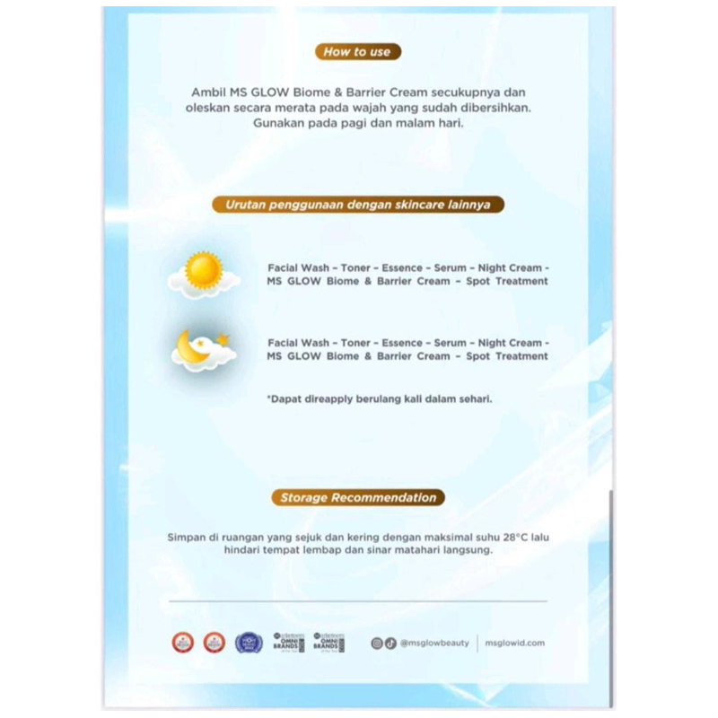 MS GLOW BIOME &amp; BARRIER CREAM ENRICHED WITH ECTOIN 8X AMINO ACID