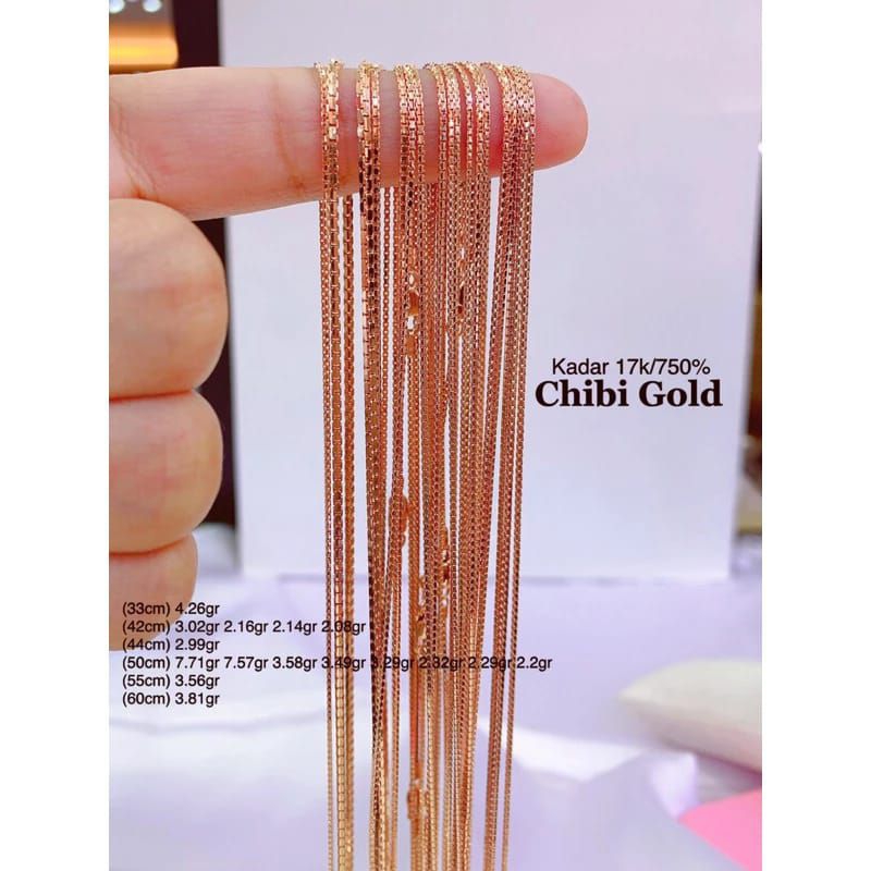 Kalung italy Santa super kilat  emas 750 kadar 17k - chibi gold