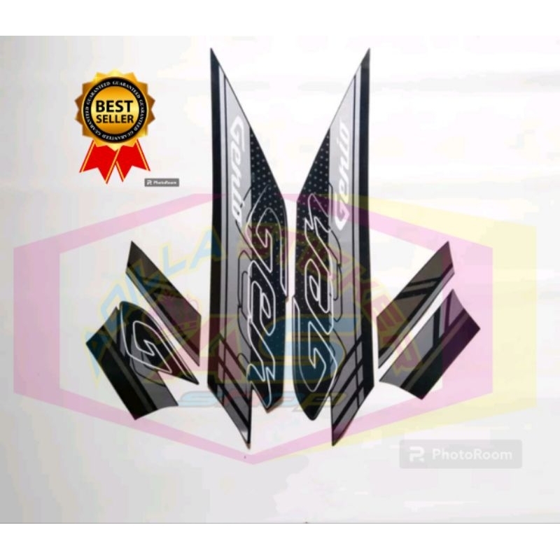 LIS LES POLET .STICKER /STRIPING SET MOTOR GENIO TAHUN 2022 hitam