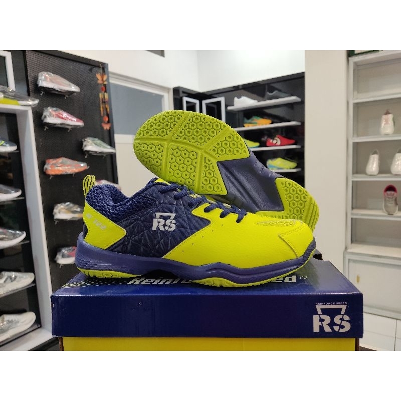 Sepatu Badminton RS | JF 722 | Lemon-Biru Tua