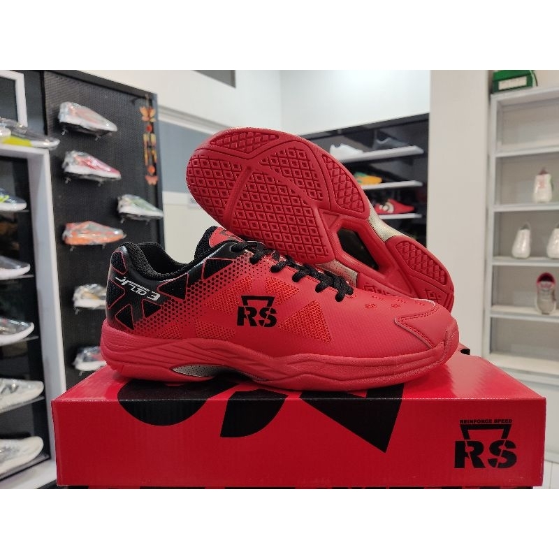 Sepatu Badminton RS | JF LTD 3 | Merah-Hitam