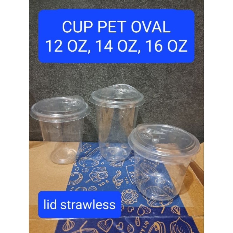 #KRT# Strawless Lid PET STARINDO / PLP untuk tutup cup PET PLP dan STARINDO Cup pet 12/14oz, 16/18oz