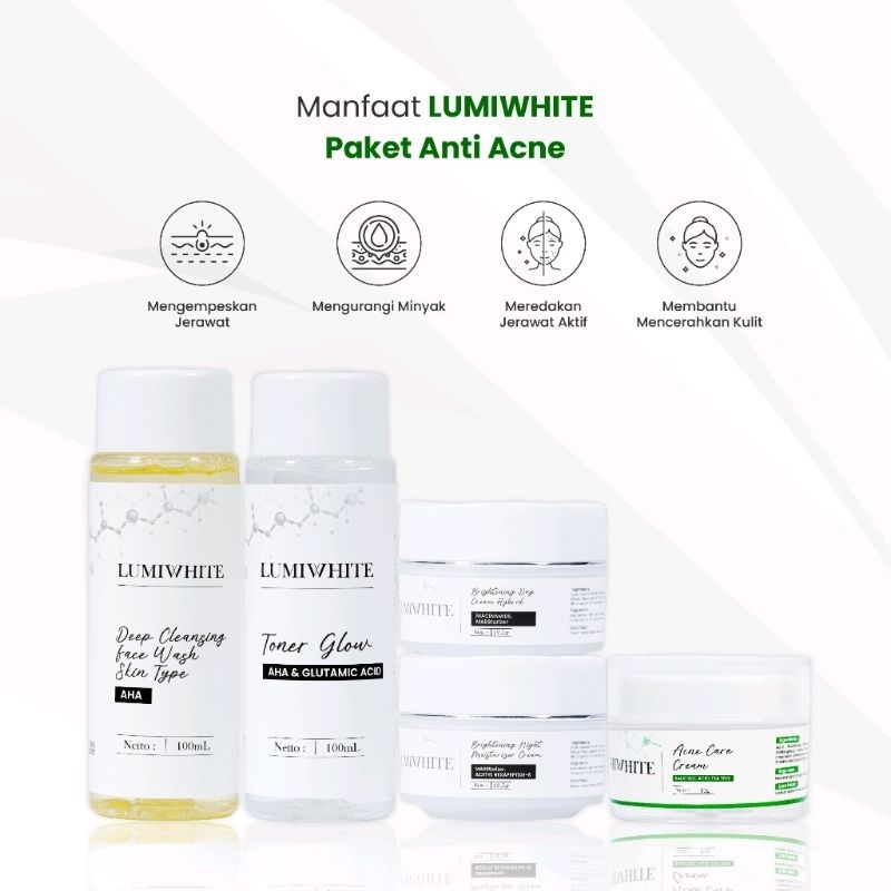 Original Lumiwhite Acne Care / Paket Lengkap Skincare Penghilang Jerawat