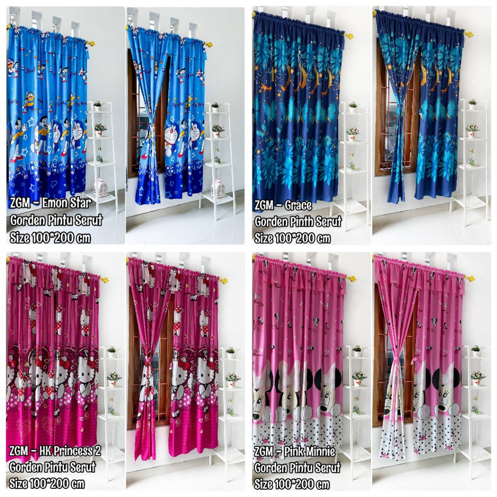 Gorden Serut Pintu Dan Jendela Paling Murah Bahan Katun Motif Karakter Best Seller