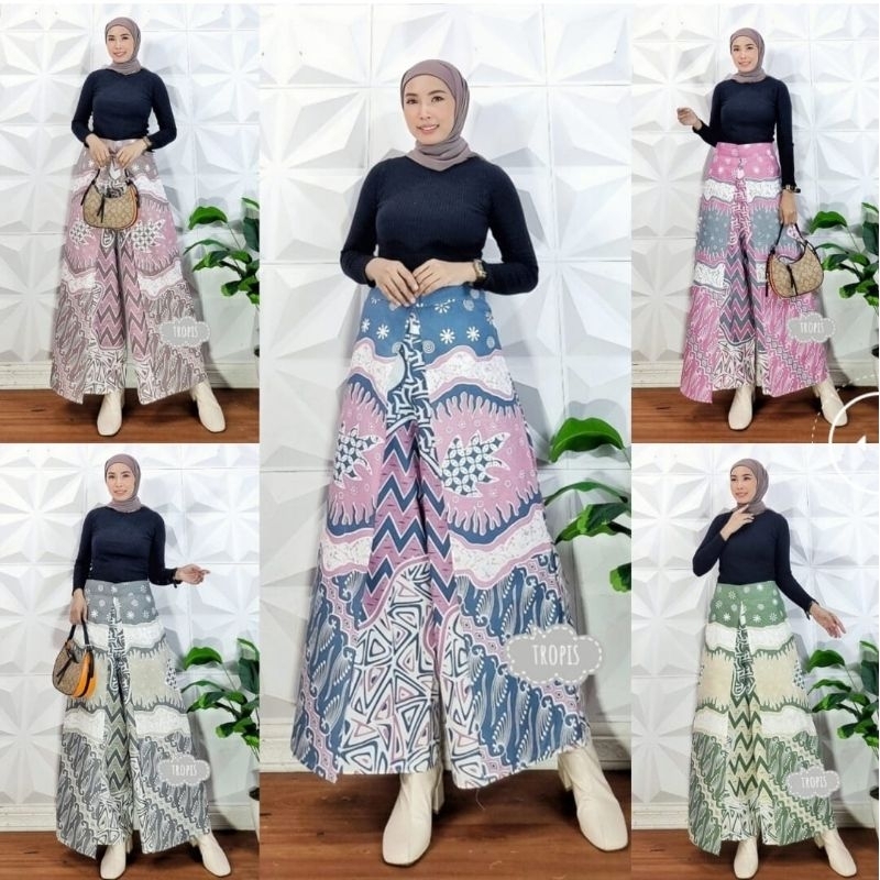 CELANA KULOT LAYER MOTIF IKAN CELANA BATIK TUMPUK KERJA KANTORAN BAWAHAN KEBAYA CELANA PANJANG WANIT