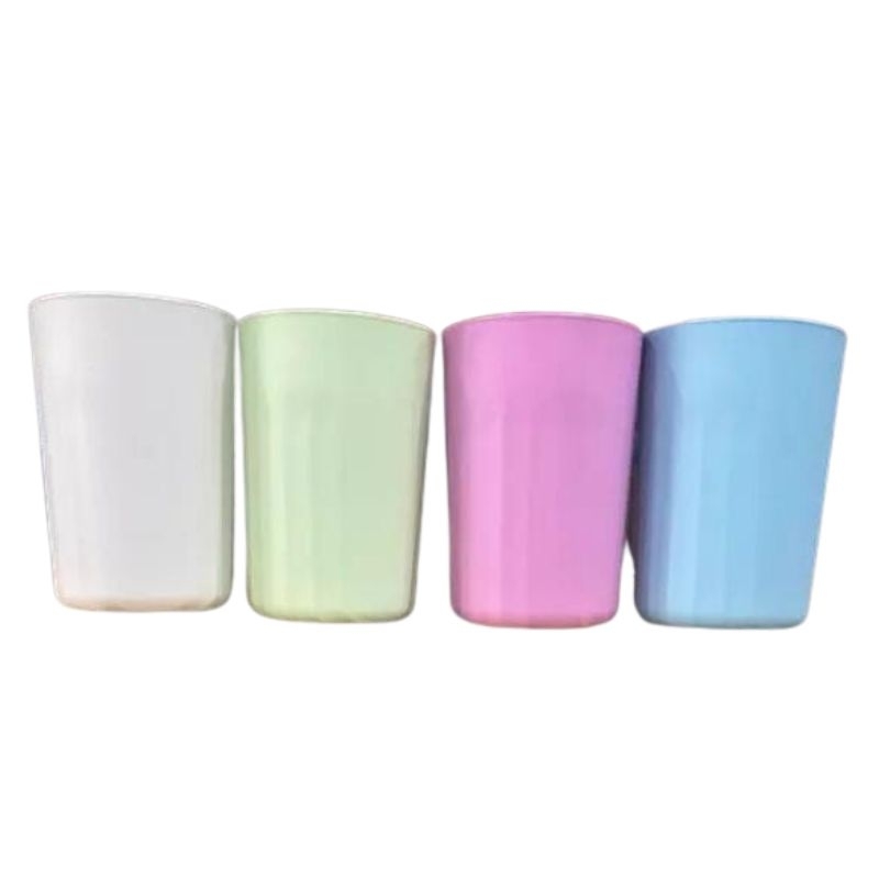 Qori Store - Gelas Plastik Isi 4pcs / Cawan Plastik 4 pcs / Gelas Plastik Warna / Set Gelas Plastik 