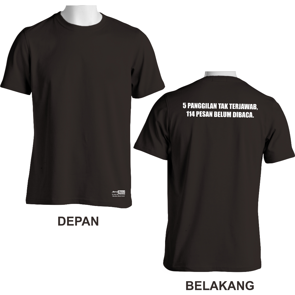 Aerodistro - Kaos T-Shirt 5 Panggilan Tak Terjawab 114 Pesan Belum Dibaca/Kaos Dakwah Kata Kata