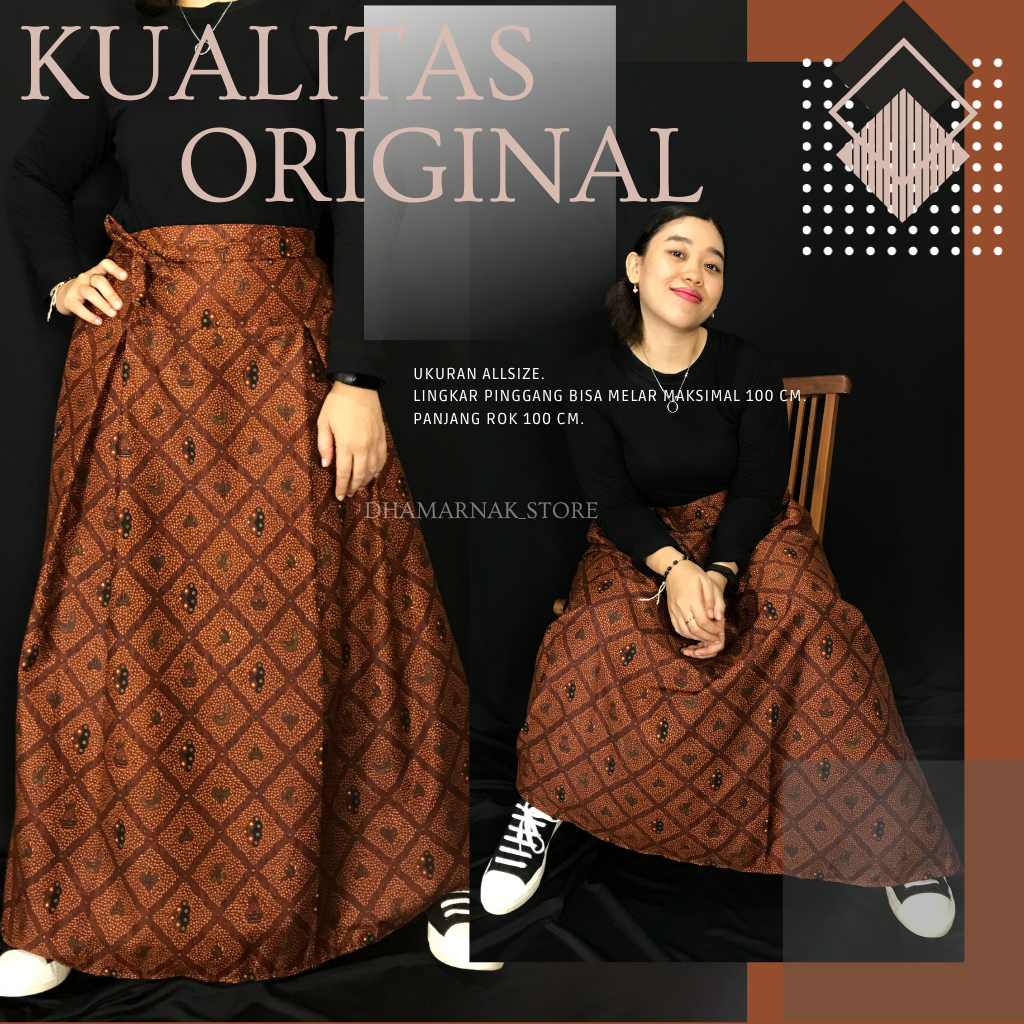 ROK BATIK DHAMARNAK BAWAHAN BATIK WANITA PAYUNG MODERN KAIN KATUN ALUSAN SOLO KUALITAS ORIGINAL