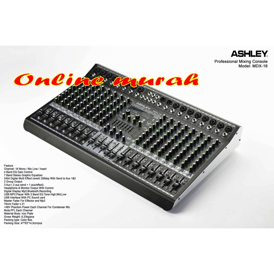 mixer audio ashley mdx16 mdx 16 (16channel) original