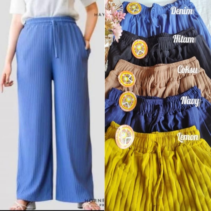 kulot knit premium tali serut | celana kulot knit hornet