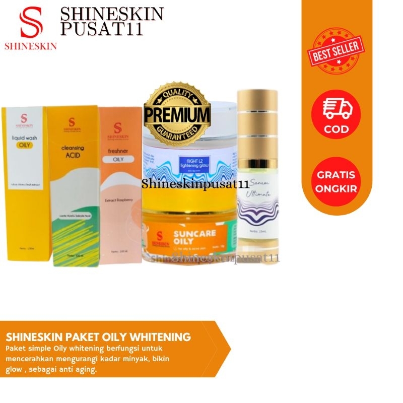 SHINESKIN PAKET FLEK OILY WHITENING ORIGINAL/PAKET FLEK KOMPLIT KULIT BERMINYAK ORIGINAL
