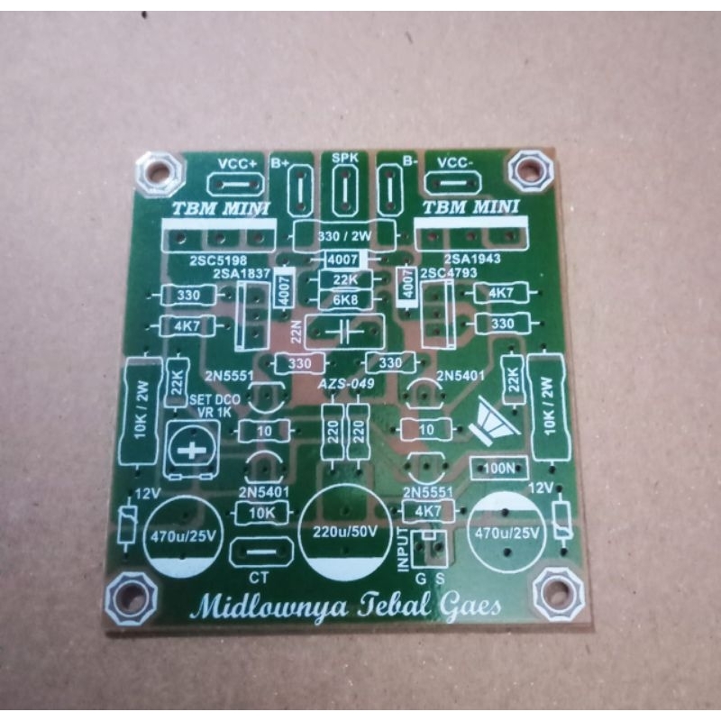 PCB Driver Power Amplifier TBM Mini Midlow Tebal