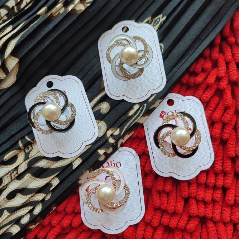 H5180 Ring jilbab mata mutiara aksesoris hijab modern kolongan jilbab kekinian