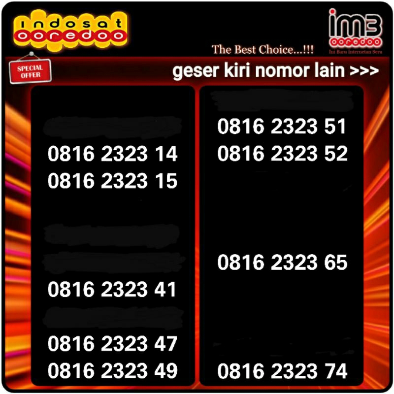 Nomor cantik indosat 10 digit best seller 4g lte bagus