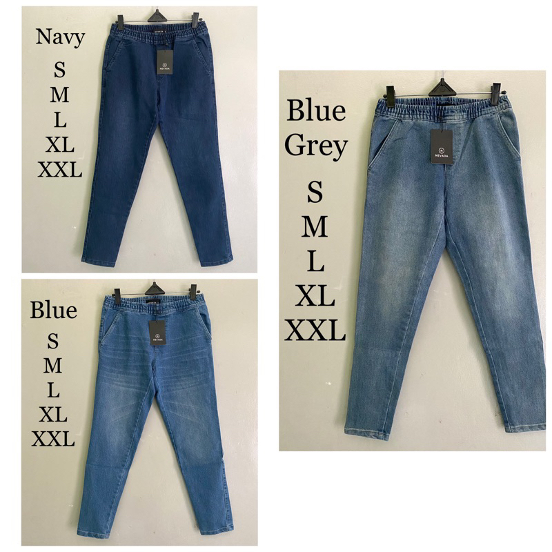 celana jeans wanita nevada pinggang karet