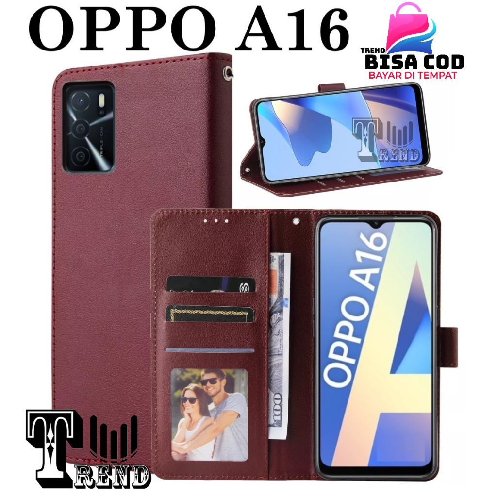 FLIP COVER OPPO A16 LEATHER CASE FLIP OPPO A16