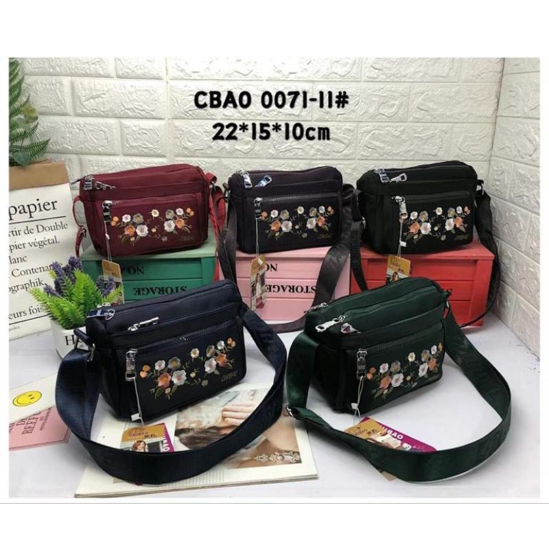 TAS SELEMPANG WANITA CHIBAO ORI 0071-11 MOTIF BUNGA