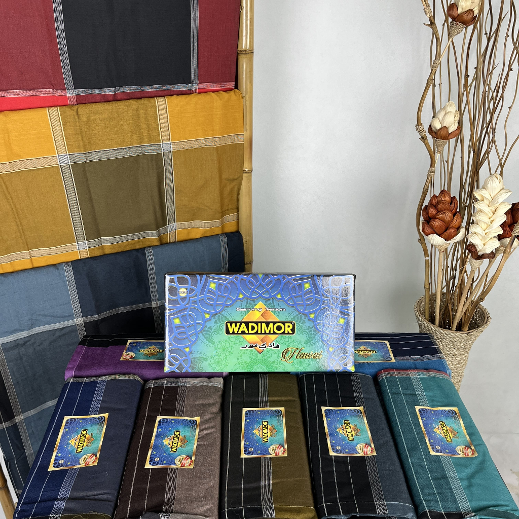 Sarung Wadimor Hawai - Sarung Tenun Premium Motif Salur Kotak Besar (eceran, bisa pilih motif)