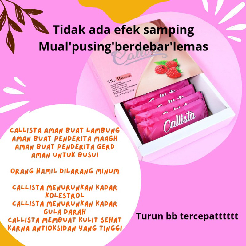 

Calista Fiber Drink penurun berat badan