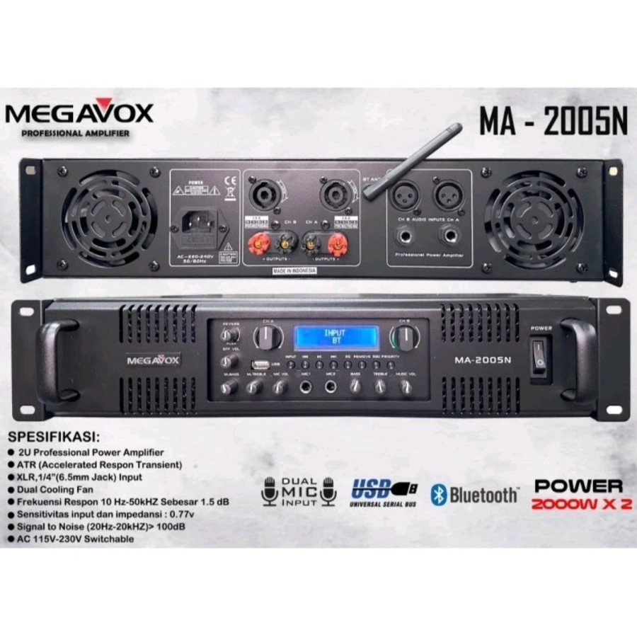 POWER AMPLIFIER MEGAVOX MA 2005N / MA-2005 N/ MEGAVOX MA2005N