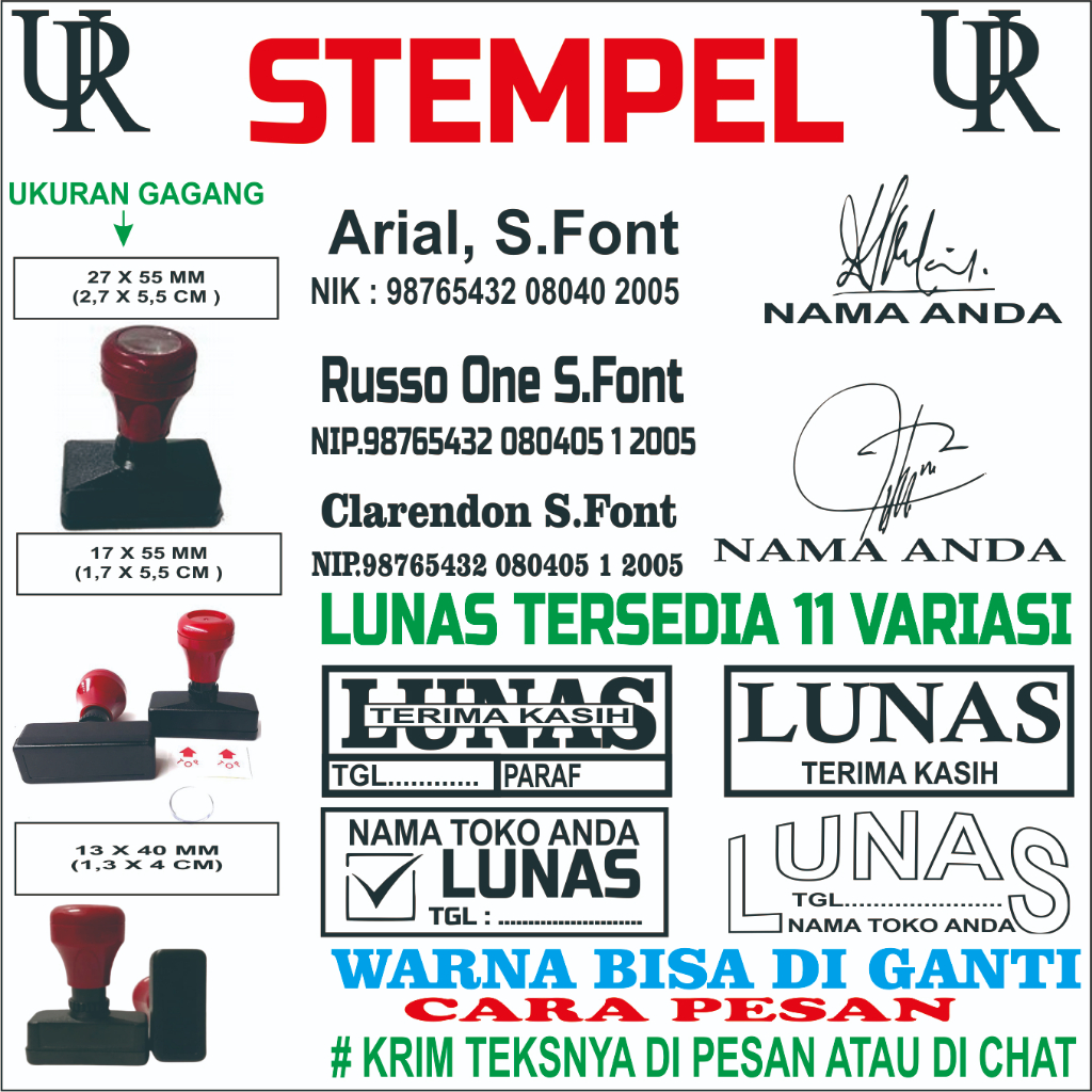 

STEMPEL LUNAS, STEMPEL NAMA, STEMPEL CUSTOM