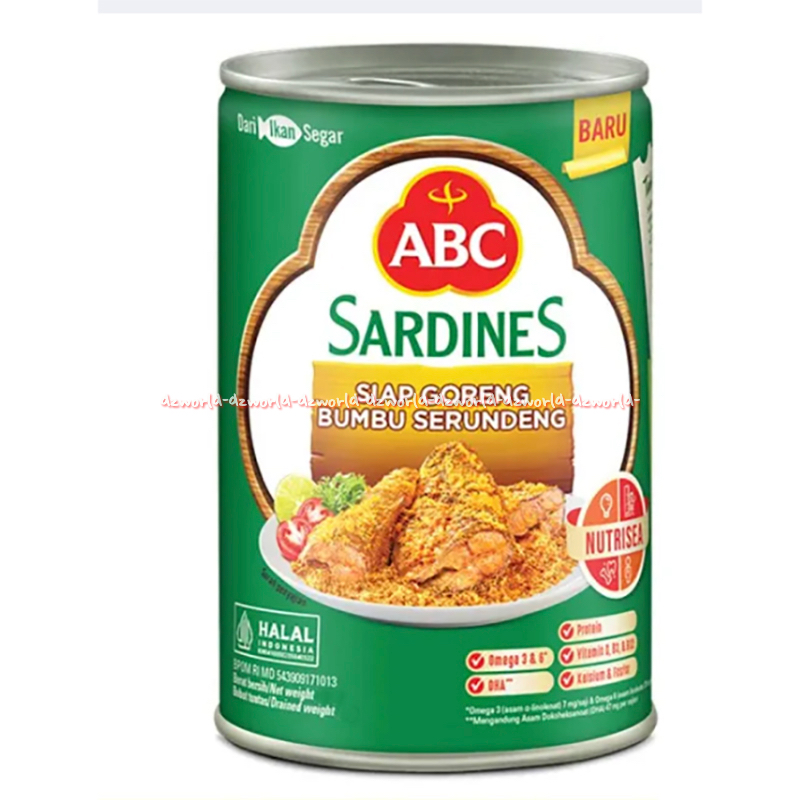 

Abc Sardines 400gr Siap Goreng Bumbu Serundeng Sarden Ikan Bumbu Serundeng Instan Siap Kaleng