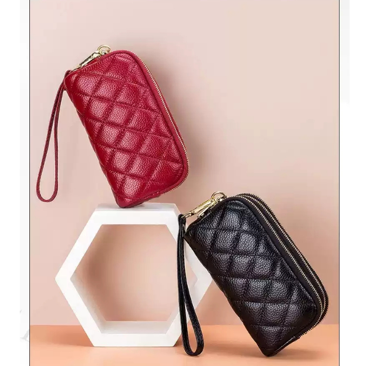 Honey Bag - Dompet Wanita 3 Ruang Resleting Dompet Lucu Dompet Uang Dompet Kulit Wanita Model Terbar